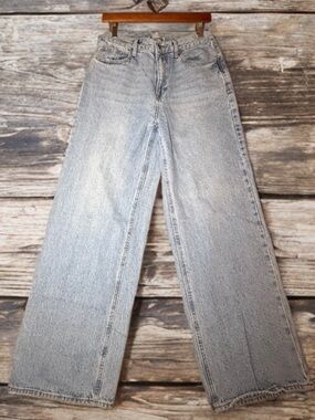 PacSun Light Gray Straight Leg Denim Jeans Washed Blue Size 27